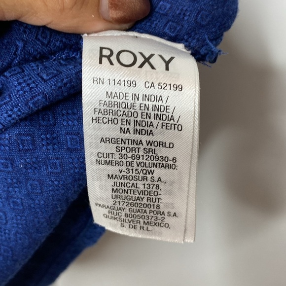 Roxy Navy Tank Top with Embroidered Trim boho - medium - Picture 6 of 8